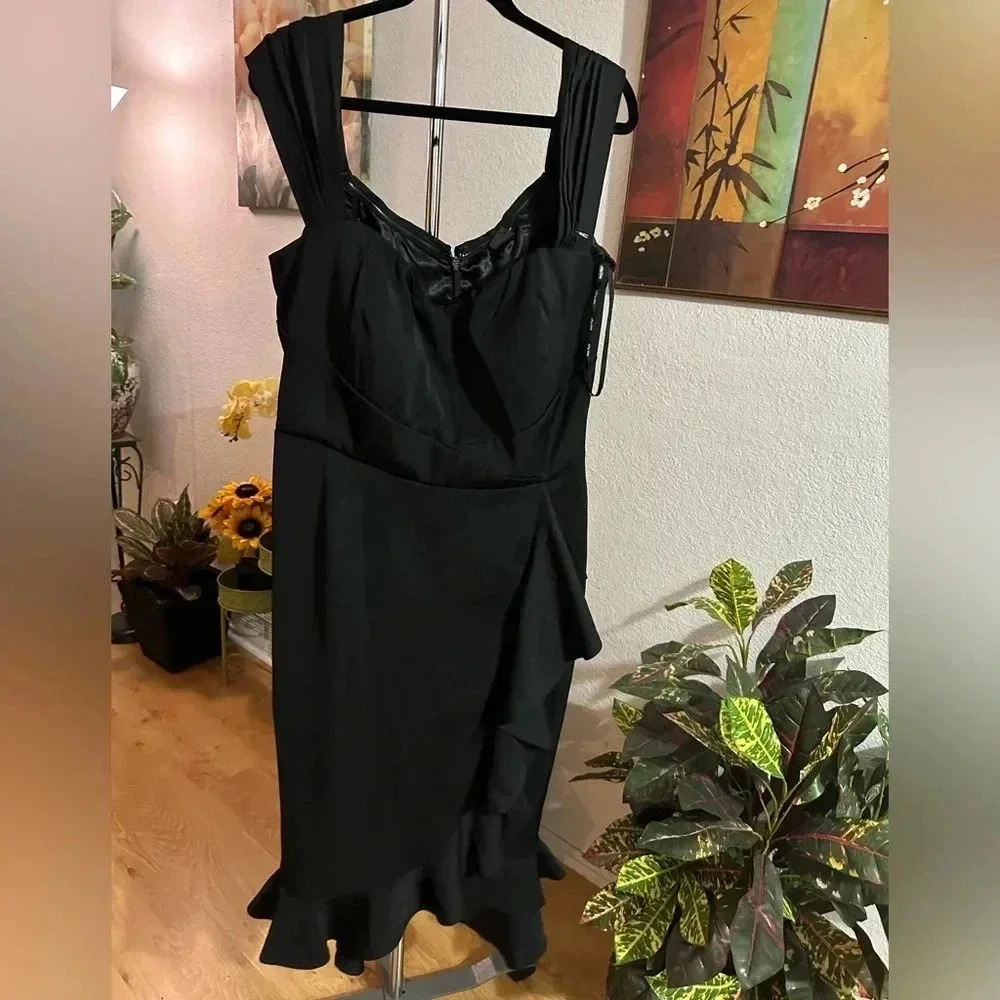 City Chic hypnotize black maxi dress size L/20 - Picture 4 of 15